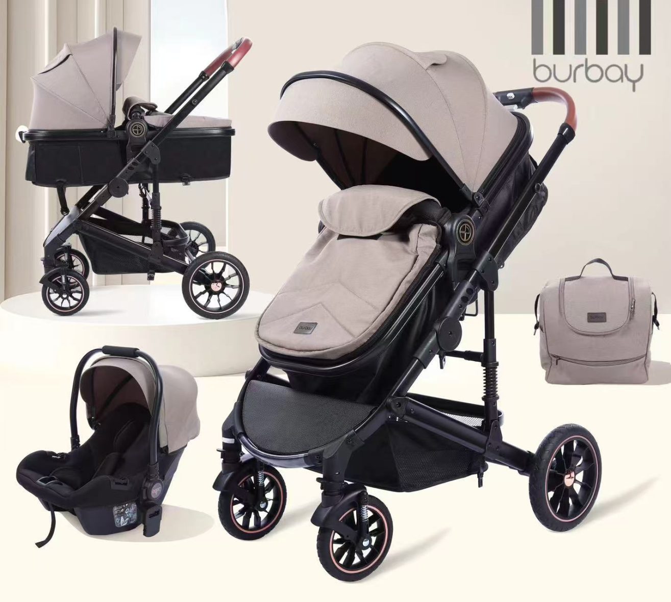 Количка EasyGo Beige – BURBAY H6+C