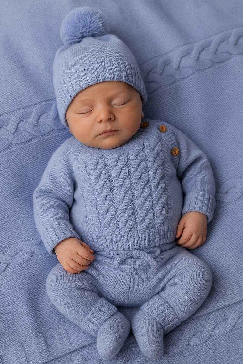 Плетен сет за новороденче Сина