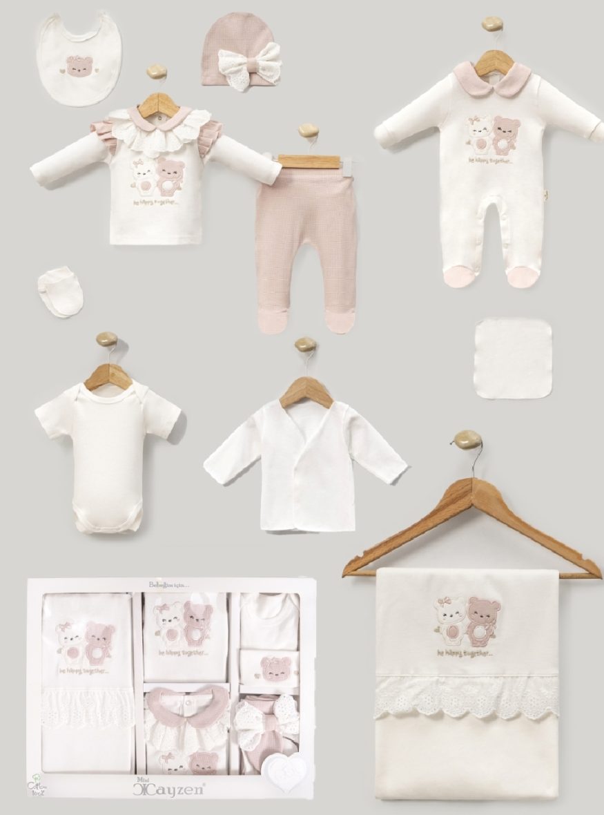 Сет за новороденче Мече -розе